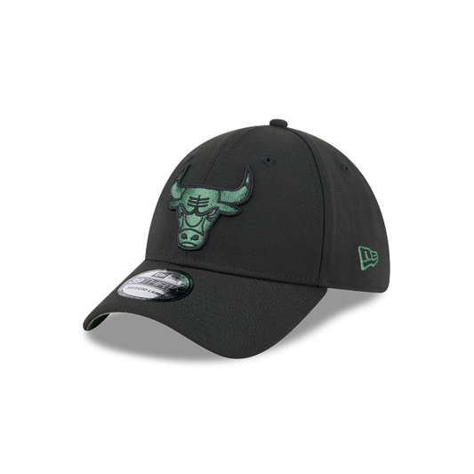 Gorra New Era Chicago Bulls Negra Logo Cilantro 39THIRTY Stretch Fit