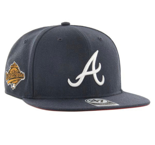Gorra atlanta braves plana azul 47' CAPTAIN parche lateral 96