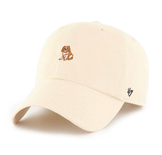 Gorra color natural 47 clean up con el perro Cavalier King Charles Spaniel