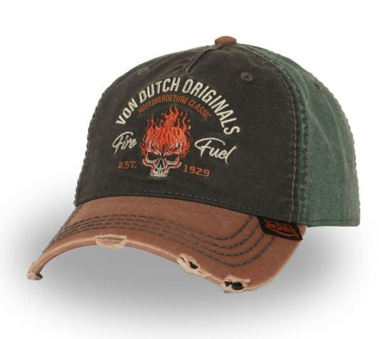Gorra Von Dutch Retro 10 – Gris, Verde Oliva y Marrón (Visera con efecto retro)