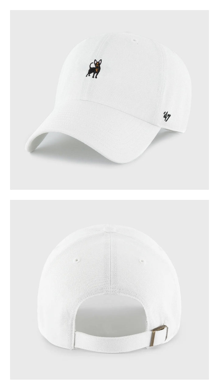 Gorra blanca icono perro chihuahua 47 clean up