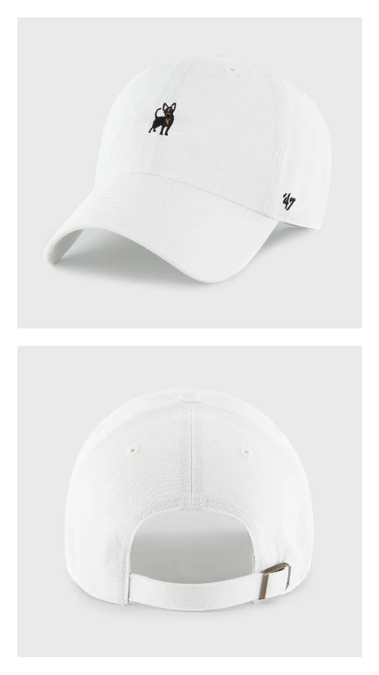 Gorra blanca icono perro chihuahua 47 clean up