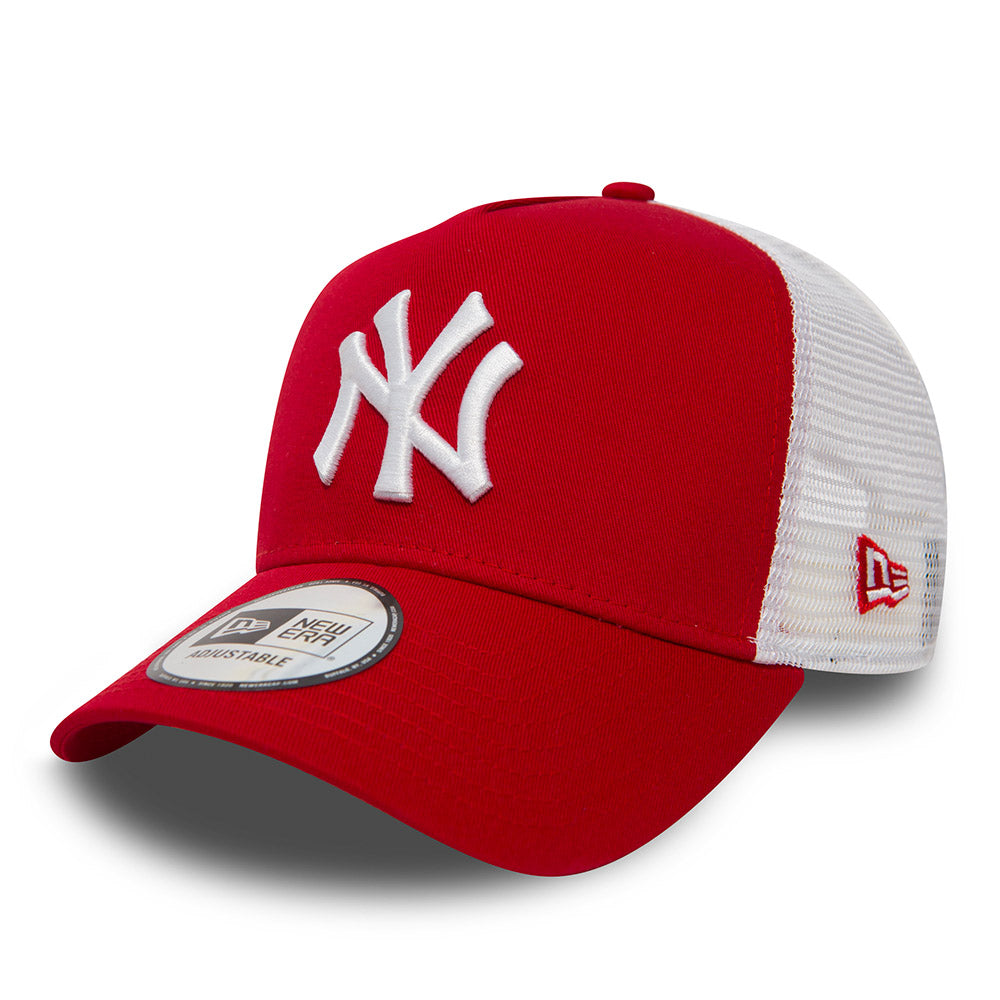 Trucker roja New york yankees con rejilla blanca snapback New era Visera curva