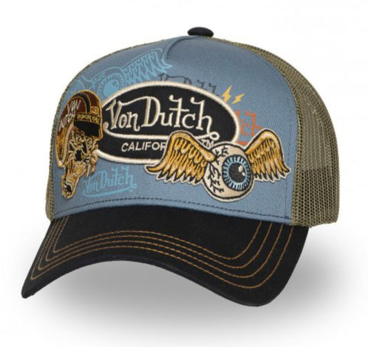 Gorra Trucker Von Dutch PATCHES10 – azul negro amarillo