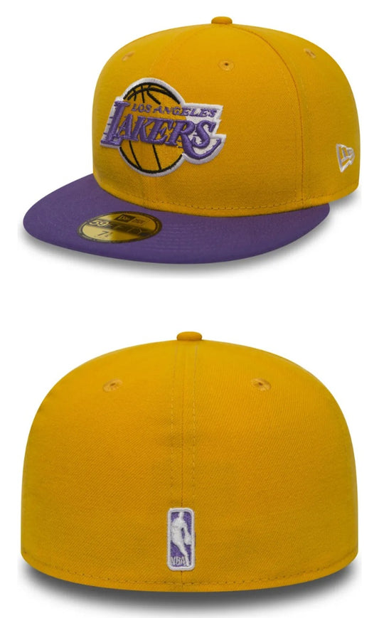Gorra cerrada lakers amarilla y violeta 59fifty talla 7 (55.8 cm)