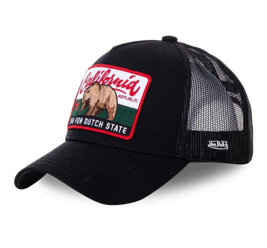 Gorra trucker negra Von Dutch California Bear – CAL2