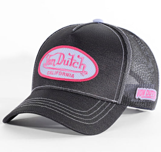 Gorra Von dutch glitter negra y rosa VD/2/CB/GLIT/PU