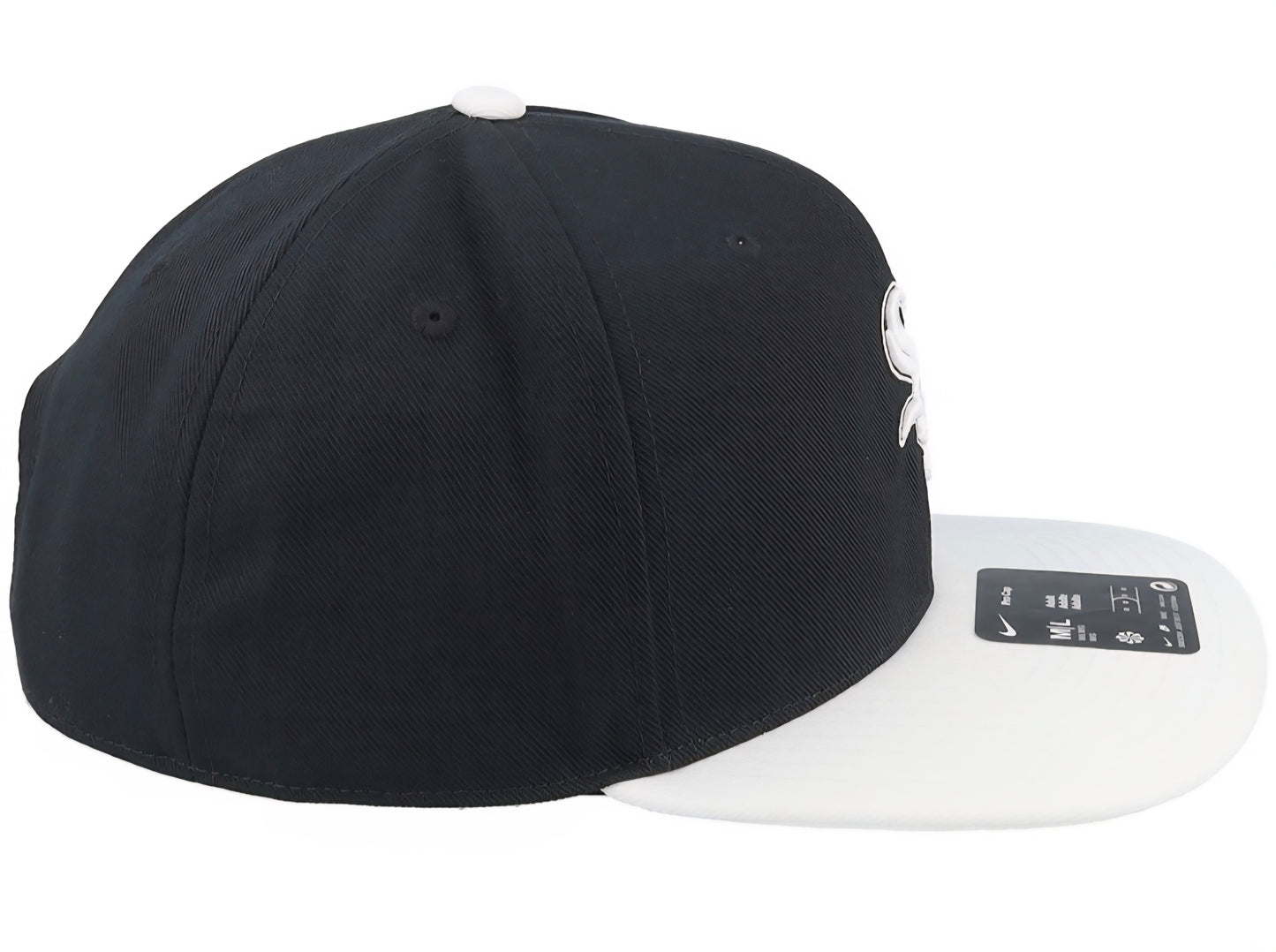 Gorra Nike MLB Dri-Fit Chicago White Sox negra y blanca | visera plana
