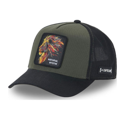 Gorra capslab natural mystic verde negro - lion zion