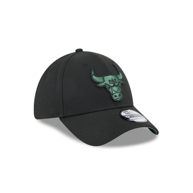 Gorra New Era Chicago Bulls Negra Logo Cilantro 39THIRTY Stretch Fit