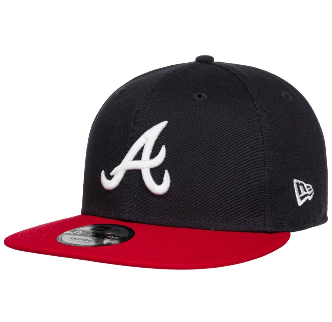 Gorra New Era 9FIFTY Atlanta Braves azul marino rojo – Snapback Oficial