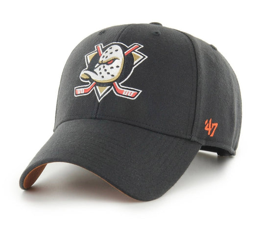 Gorra negra Mighty Ducks '47 Brand – Logo Retro NHL