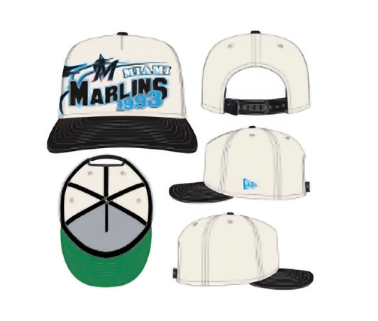 Gorra new era 9FIFTY A-Frame Marlins blanca y negra