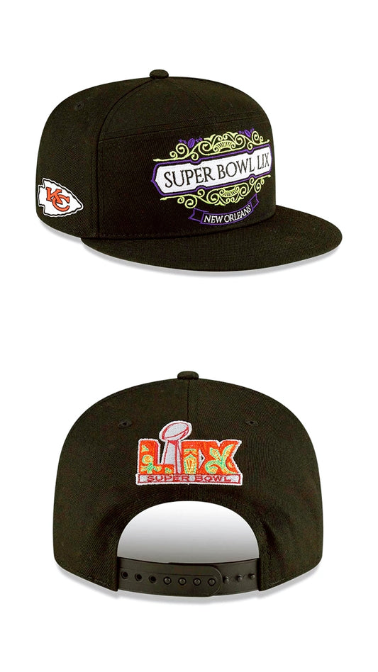 Kansas City Chiefs negra On Field Super Bowl Split Panel 9FIFTY Snapback