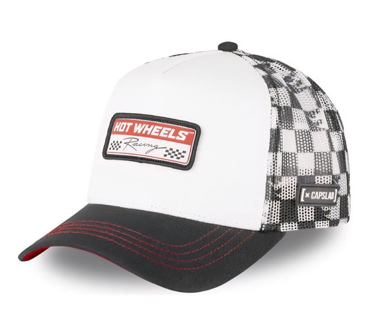 Gorra capslab Hot wheels blanca y negra CHA2