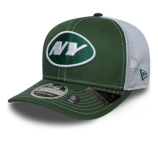 Gorra New Era 9SEVENTY Stretch-Snap Trucker – New York Jets Verde y Blanca