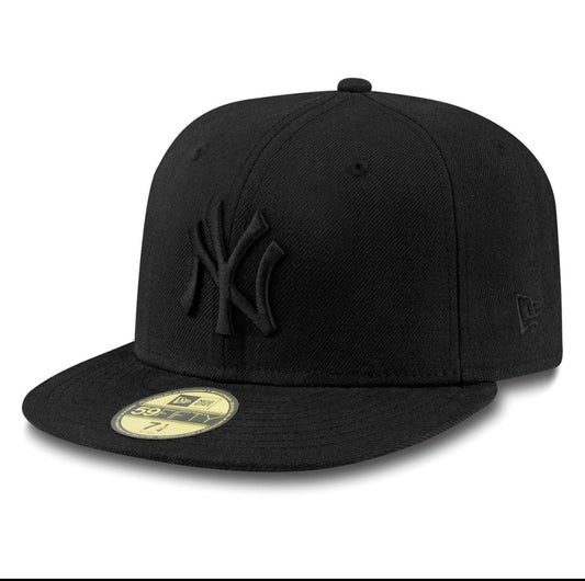 Gorra negra 59fifty logo negro ny