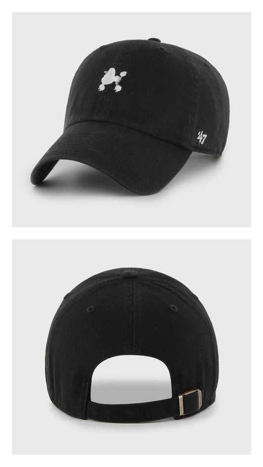 Gorra negra icono perro caniche 47 clean up