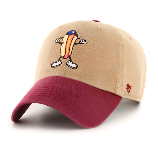 Gorra ’47 Clean Up Cartoon Icon hot dog Dodgers – Khaki Burdeos