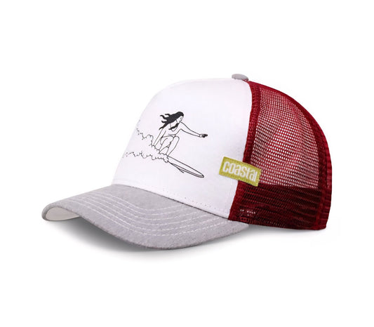 Snapback trucker gris, blanca y roja NEW LINE - intershopgc - Tienda de gorras online - Maspalomas