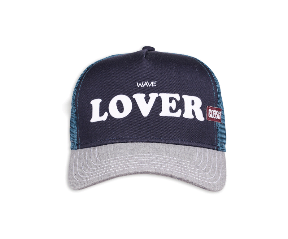 Trucker azul marino visera curva gris wave lover - intershopgc - Tienda de gorras online - Maspalomas