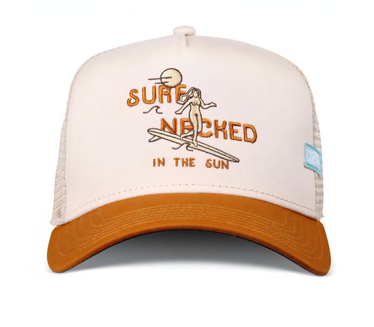 Trucker beige y marrón SURF NAKED III - intershopgc - Tienda de gorras online - Maspalomas