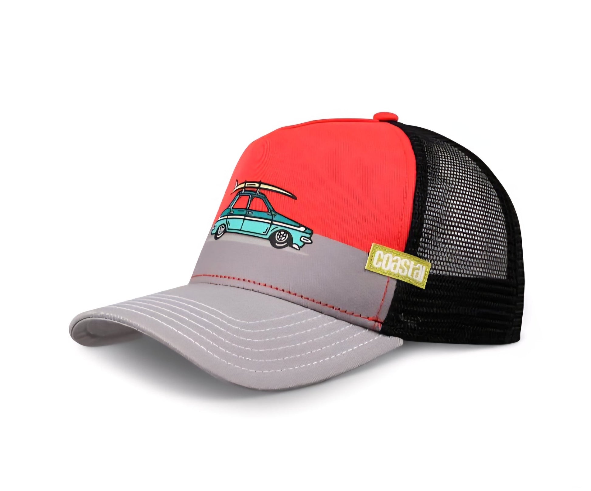 Trucker gris roja y negra RETRO BEAUTY - intershopgc - Tienda de gorras online - Maspalomas